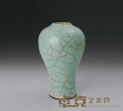 清乾隆 仿哥釉瓶 高19.2cm